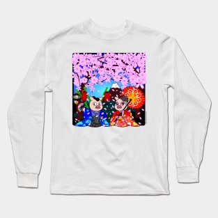 CHERRY BLOSSOMS ROMANTIC PIGGIES Long Sleeve T-Shirt